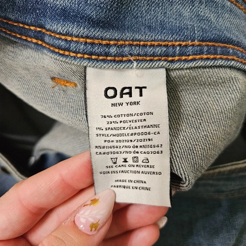 NWOT OAT‎ NY Women's Sz 16W Med Wash High Rise Wide Leg Cropped Jeans - Picture 11 of 12